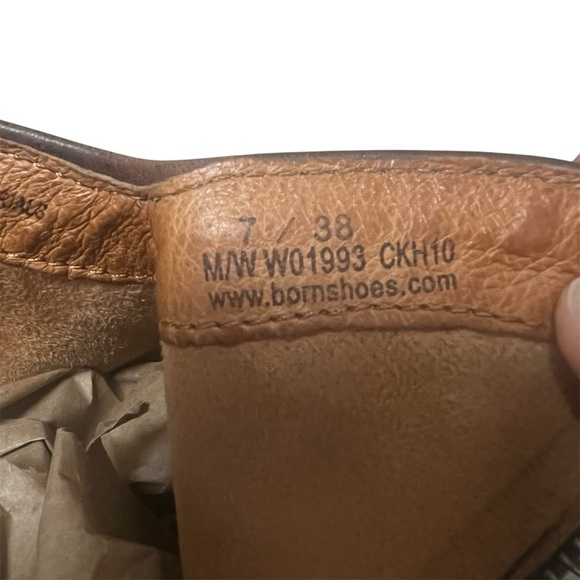 Born Brown Tan 7 Leather Distressed Western Cowboy Boho Comfort Ankle Boots - Picture 10 of 12